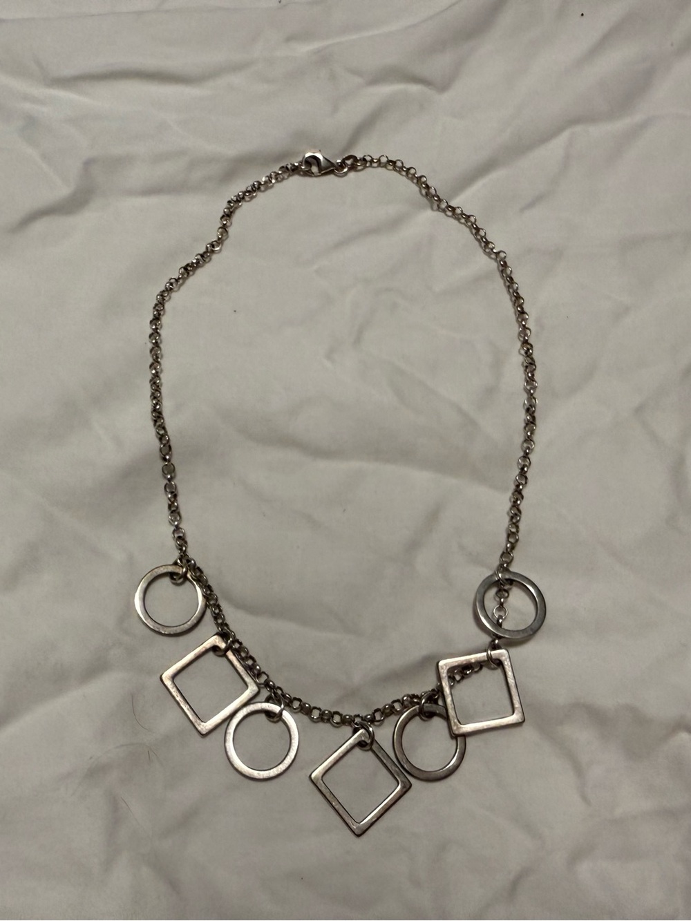Silver Geometric Charm Necklace - Women Jewelry